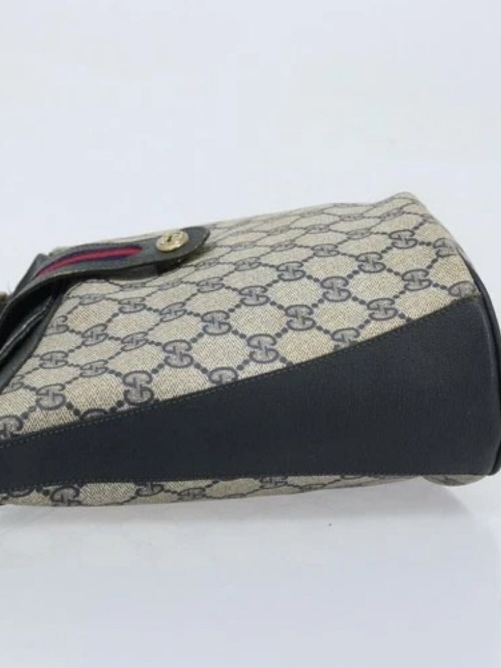 GUCCI GG Supreme Sherry Line Shoulder Bag PVC Navy Gold 904 02 081 Auth BSZ533 - Picture 5 of 16